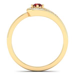 Bague de fiançailles élégante REYES en or jaune 14 carats avec pierre précieuse grenat, minimaliste, certifiée GRA, moissanite, bijoux fins pour femmes - Product Image 4