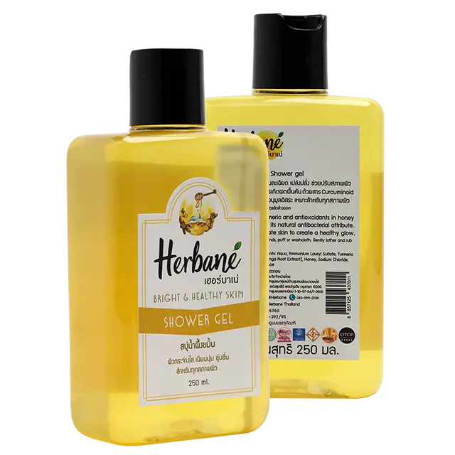 Thailand's Herbal Shower Gel Infused with Honey Turmeric for Bright & Healthy Skin, 250 ML Size.