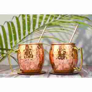 แก้วกาแฟลายน่ารักพร้อมตะกั่วแบบเรียบง่ายทำจากทองแดงจากอินเดีย - Product Image 6