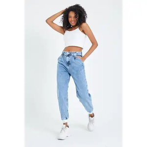 High Wholesale OEM Custom <b>Women's</b> Denim Pants Skinny Fit 100% Cotton Eco-Friendly Casual <b>Summer</b> Lace Rivet - Product Image 1