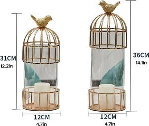 Bougeoirs coniques en laiton doré pour mariage Bougeoir en métal et acier Stand en or - Product Image 5