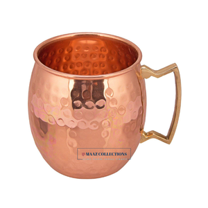 Tasses à mules en cuivre de Moscou faites à la main de haute qualité en acier inoxydable écologique Vintage 500ml nouveauté tasse à bière coffret cadeau poignée - Product Image 1