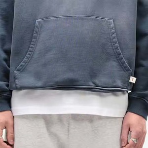 Sudadera con capucha holgada de gran tamaño de color lavado personalizado de alta calidad, ropa de calle informal de peso pesado, sudadera recortada para hombres - Product Image 6