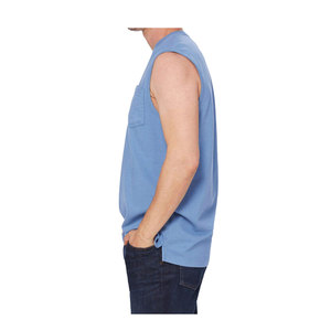 Camiseta sin mangas de diseño personalizado para hombre, 280 gramos, algodón, talla grande, deportiva, transpirable, para entrenamiento físico, gimnasio, chaleco tejido lavado - Product Image 4
