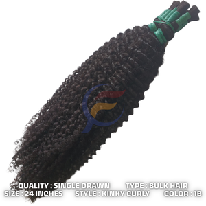 Extensions de cheveux indonésiennes de luxe alignées par cuticule vierge crue en vrac à vendre Kinky Curly 100 cheveux humains vente en gros de produits - Product Image 4