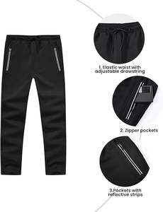 Ensemble de jogging deux pièces avec fermeture éclair personnalisé de haute qualité grande taille pour hommes Survêtements d'hiver à motif solide Respirant - Product Image 3