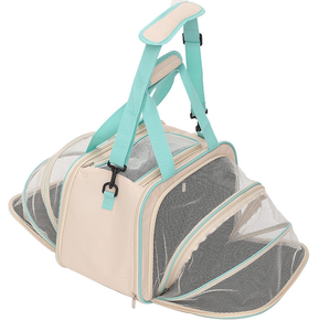 ELEVE Classic Style Extendable <b>Pet</b> <b>Carrier</b> Bag Solid Oxford Breathable Mesh Front Back Expansion Portable Cat Dog Travel Bag - Product Image 1