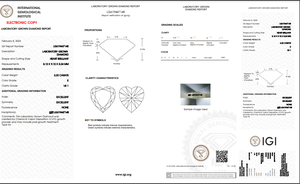 Diamant de laboratoire 2.22 ct coupe coeur certifié IGI E Color VS1 Clarity Lab-Stone - Product Image 5