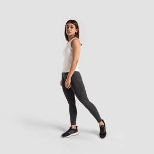 Leggings Power Flex Slim Fit sans couture en tissu tricoté gris - Product Image 4