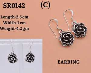 Boucles d'oreilles simples en argent sterling faites à la main 925 crochet conception bijoux cadeau pour son accessoire de Noël élégant - Product Image 2