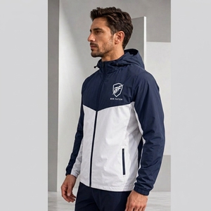 Wholesale Best Selling Customized Men's <b>Canvas</b> Windbreaker <b>Jackets</b> Stand Waterproof Polyester Zip Pockets Elastic Cuffs Casual - Product Image 6