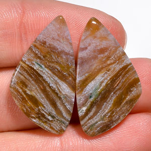 Pares de diseño de mariposa de Jaspers de lujo naturales, piedras preciosas de pera de corte radiante ovalado pulido para hacer pendientes de joyería elegante - Product Image 5