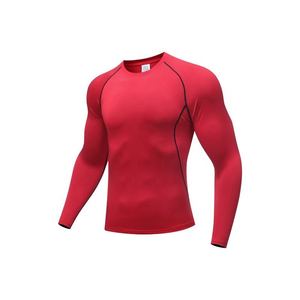 Fábrica de ropa deportiva personalizada para hombres-Camisa de compresión deportiva de calidad superior con tela elástica cómoda transpirable - Product Image 1