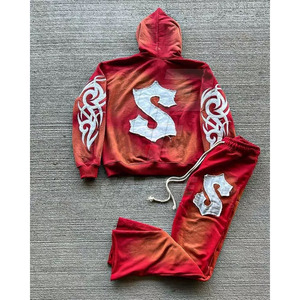 Breathable Adults Distress <b>Embroidery</b> Tracksuits Custom Made Men Distress <b>Embroidery</b> Tracksuits - Product Image 2