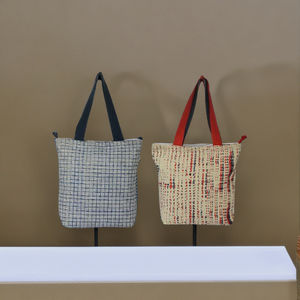 Bolsa de Mano de Lona Ecológica, Ligera, Duradera, Reutilizable, Minimalista, con Cierre de Cremallera, Moda Femenina, para Todas las Temporadas, Compras Diarias - Product Image 2