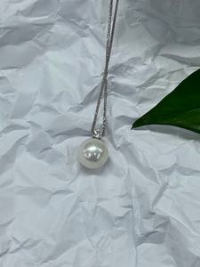 S925 <b>Sterling</b> <b>Silver</b> 13mm Freshwater Nucleated <b>Pearl</b> Pendant <b>Necklace</b> Large <b>Pearl</b> Fine Jewelry for Women - Product Image 1