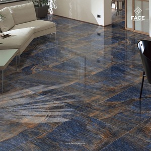 กระเบื้องพอร์ซเลนลายครามป่าสีฟ้าสำหรับห้องนั่งเล่นและห้องครัวที่ทันสมัย - Product Image 1