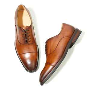 รองเท้าหนังนุ่มแบบผูกเชือกสไตล์อังกฤษสมัยใหม่สำหรับผู้ชาย หัวกลม ใช้งานได้หลากหลาย เหมาะสำหรับใส่ลำลอง ทำงานในออฟฟิศ ธุรกิจ และงานที่เป็นทางการ - Product Image 2