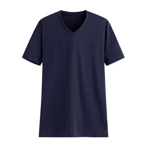 Camiseta con cuello en V para hombre de alta calidad 100% algodón 160-200 Gsm venta al por mayor diseño Simple a granel - Product Image 3