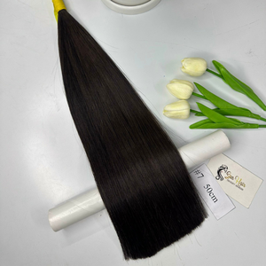 Extensions de cheveux Remy vietnamiennes alignées en vrac 100% cuticules non transformées numéro de modèle droit matière première de trame tissée - Product Image 4