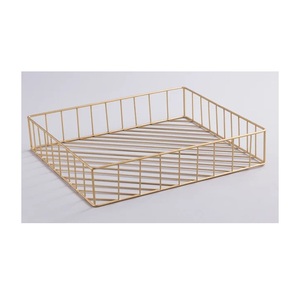 ถาดเสิร์ฟอาหารลวดตาข่ายดีไซน์หรูหราถาดเสิร์ฟอาหารโลหะสีดำดีไซน์ทันสมัยสำหรับบ้านโรงแรม - Product Image 4