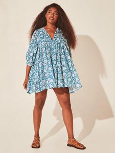 Robe pour femmes élégante en coton imprimé main avec motif de couture Maxi Standard grande taille nouveauté vêtements pour femmes robe personnalisée - Product Image 6