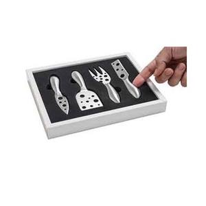 Hoja chapada en plata única, acero inoxidable, cuentas redondas plateadas de Metal, mango de diseño, cuchillo para queso, rebanador y esparcidor, juego de tenedor - Product Image 4