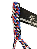 Harnais de selle western haut de gamme en corde, fait main, en polypropylène, bleu/noir/rouge/blanc, ajustement confortable, durable, tressage mule.