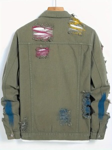 เสื้อแจ็กเก็ตผ้ายีนส์สีล้วนมีกระดุมปกคอพับตั้งหลายกระเป๋าลำลองแขนยาวสำหรับฤดูหนาว2025ใหม่ - Product Image 2