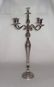 Hot Vantage Modern Premium Aluminium Nickelé En Relief 5 Bras Candélabre Moderne pour Pièce Maîtresse De Mariage et Décoration de La Maison - Product Image 3