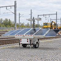 Tour d'éclairage solaire à batterie de 23,55 kWh avec panneaux monocristallins et une puissance de 144 000 lm pour les zones de stationnement temporaires