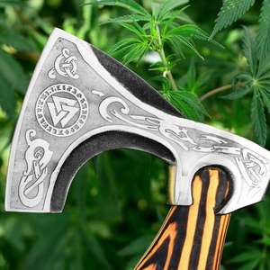 Custom Handmade High Carbon Steel Viking Hatchet with Leather Sheath for Camping Daily Outdoor Use <b>Survival</b> Industrial Grade - Product Image 4