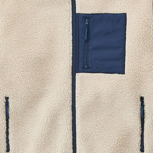 Custom Design Hooded Sherpa Fleece Jacket <b>Shearing</b> Patchwork Waterproof Breathable Outdoor Casual Winter Unisex Customizable - Product Image 5