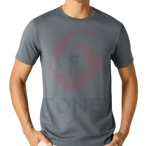T-shirt uni en coton à manches courtes pour homme Impression numérique imprimée de logo personnalisé Matériau 100% coton - Product Image 1