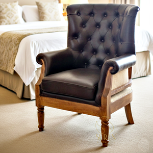 Chaise moderne en cuir capitonné canapé construction inhabituelle maison de ferme inspiré hôtel salon fabriqué directement en usine - Product Image 1