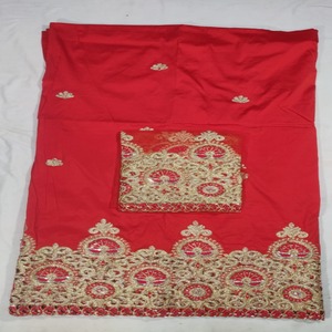 Tissu en taffetas tissé nigérian George de qualité supérieure, très demandé, avec motifs floraux et perles, antistatique et respirant - Product Image 1