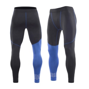 Custom <b>Mens</b> <b>Compression</b> <b>Tights</b> Spandex/Nylon 140g Elastic Colorblock Quick Dry Stretch Ankle-Length Waist Breathable Gym Running - Product Image 1