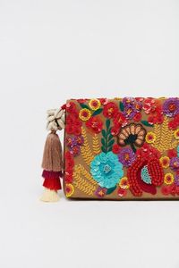 Sac à main brodé style bohème unique avec perles, design fantaisie, doublure pour mariage et soirée, vente en gros - Product Image 2