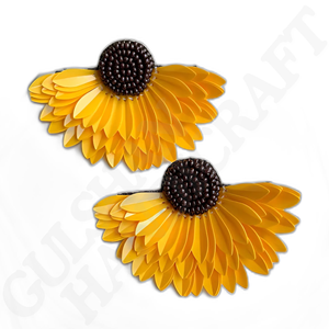 Pendientes colgantes de cuentas hechos a mano Sunshine Sparkle para mujer, diamantes de imitación brillantes amarillos radiantes, joyería de gota de moda ligera - Product Image 2