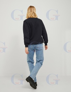 Camisas de sudor de un solo color para mujer, cuello redondo, mangas completas, tela polar de alta calidad, hechas a medida, venta al por mayor - Product Image 4