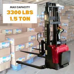 Stacker per Pallet completamente elettrico-157 altezza di sollevamento massima, capacità di 3300 libbre, gambe regolabili - Product Image 4