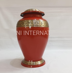 Urna Funeraria de Latón con Acabado Rojo, la Mejor Opción para Guardar Cenizas, Suministros Funerarios, Venta Directa al por Mayor - Product Image 1