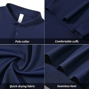 Polo en coton respirant pour hommes, personnalisable avec logo brodé, manches courtes, tricoté, pour le golf, vente en gros - Product Image 4