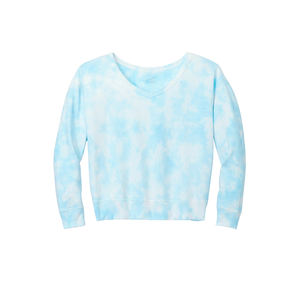 Womens Sky Blue <b>Tie</b> <b>Dye</b> <b>Sweatshirt</b> Soft Cotton Polyester Crewneck Pullover <b>Sweatshirt</b> Casual Lounge Top for Fall Winter Use - Product Image 3