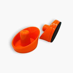 Lot de 2 pousseurs semi-circulaires antidérapants et absorbants la transpiration pour Air Hockey, en plastique et MDF - Product Image 1