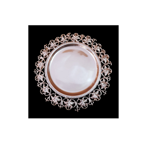 Assiette de présentation de table de style antique en acier inoxydable couleur argent pour mariage et fête - Product Image 5