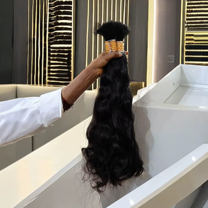 Cabello Humano Indio Remy Natural Sin Procesar al por Mayor, con Cutícula Alineada, Ondulado Profundo, Ondulado Suelto, Cabello Humano Trenzado a Granel - Product Image 5