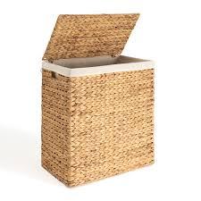 Best seller - Water Hyacinth <b>Basket</b> Fabric and Metal Home Decor for Kitchen & Office Laundry <b>Storage</b> round Pattern Flexible Use - Product Image 2