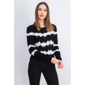 Maglione da Donna Crave Fame con Collo Tondo e Stampa Tie-Dye, Traspirante, Lavorato a Maglia, Invernale, Taglia XS, con Logo Stampato sul Davanti, Nero - Product Image 1