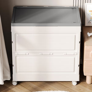 Plastic Foldable Lidded <strong>Bedding</strong> Storage Box for Closet Store <strong>Bedding</strong> &amp; Save Space with Foldable Lidded Dustproof Design - Product Image 6